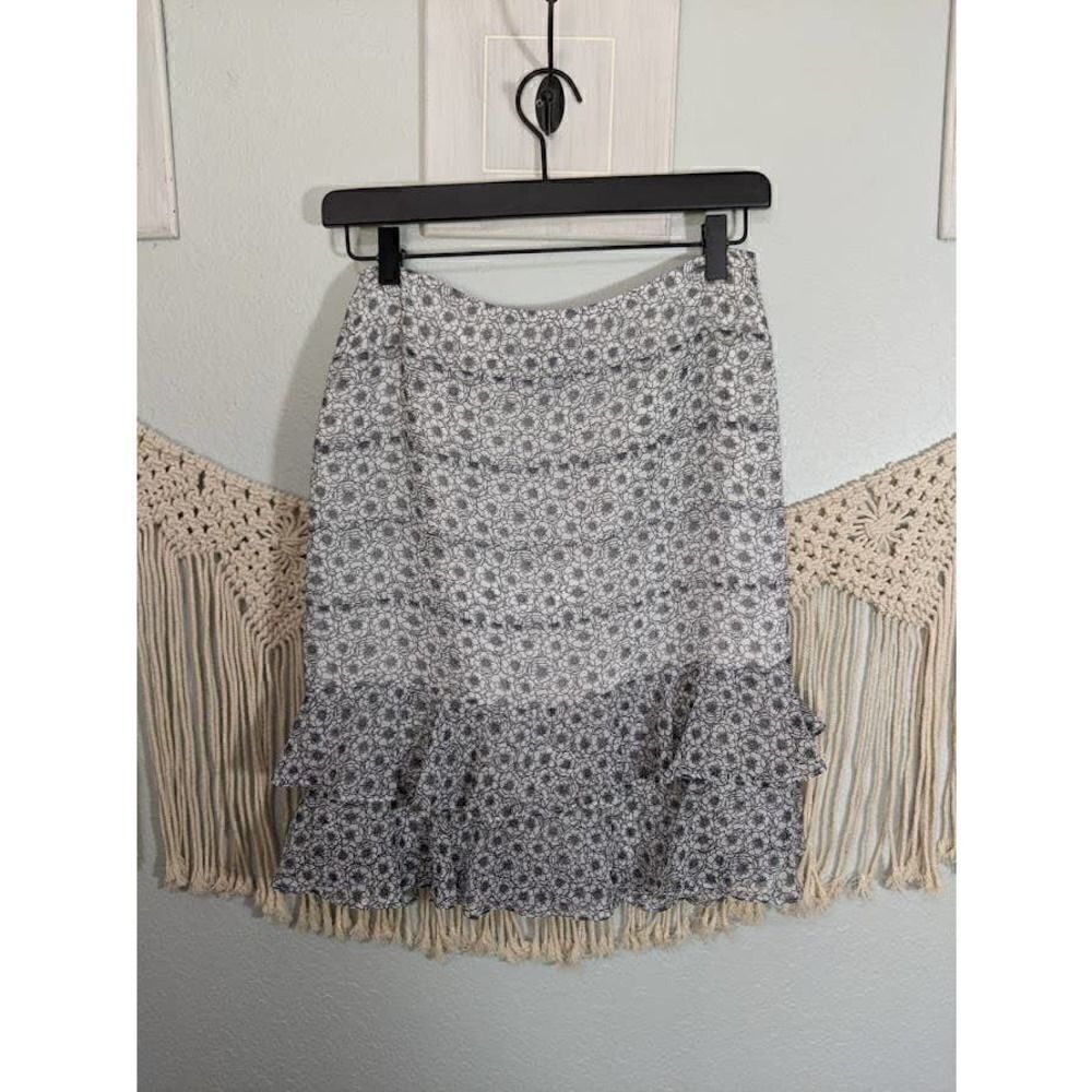 Who What Wear Black & White Floral Skirt